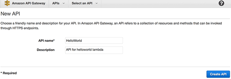 AWS API Gateway 콘솔