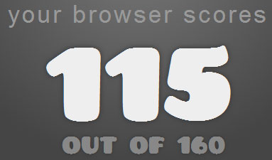Safari의 HTML5 TEST 점수 : 115점