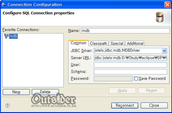 DBEdit Connection Configuration : Common