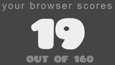 IE8의 HTML5 TEST 점수 : 19점