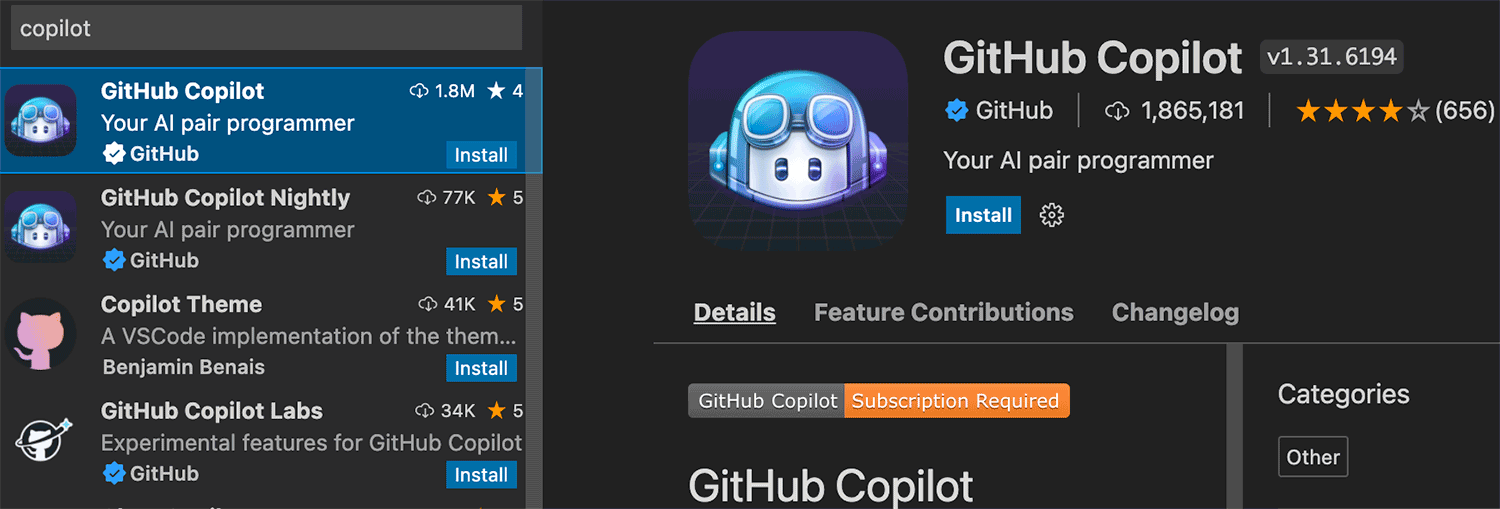 GitHub Copilot 플러그인
