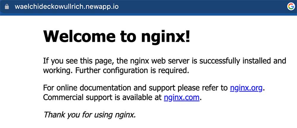 연결된 nginx 페이지