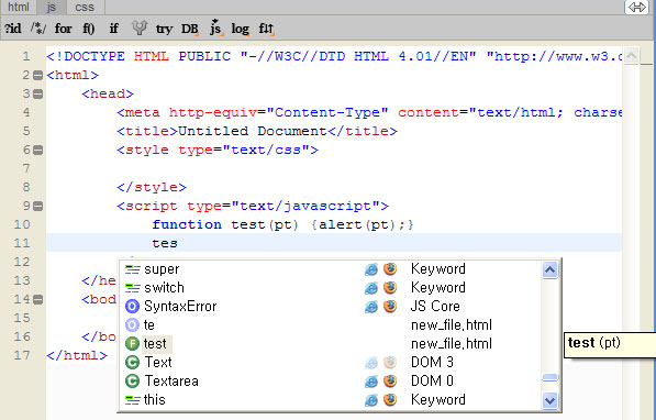 Javascript 코드 인텔리전스