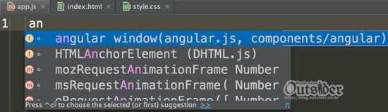 WebStorm에서 angular를 변수를 자동완성