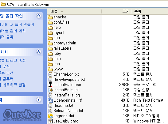 Instant Rails 폴더구조