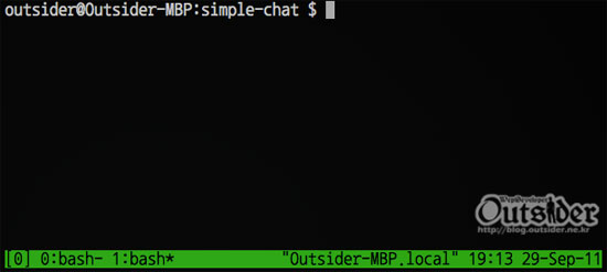 tmux 새창을 연 화면 