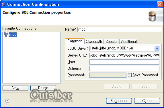 DBEdit Connection Configuration : Common