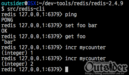 Redis-cli 사용모습