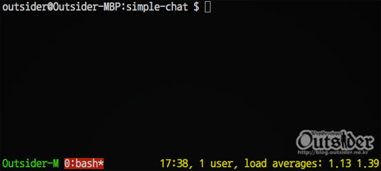 tmux 상태바에 추가정보를 표시한 화면