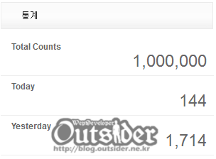 백만 방문자 카운트 
