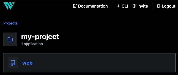 Waypoint 웹 UI에 배포한 앱이 나타났다