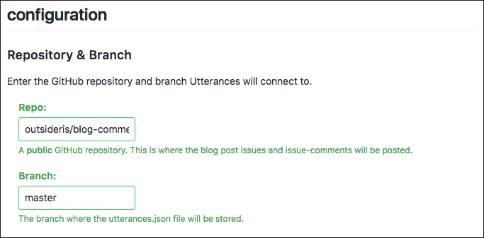 utterances의 GitHub 저장소 설정