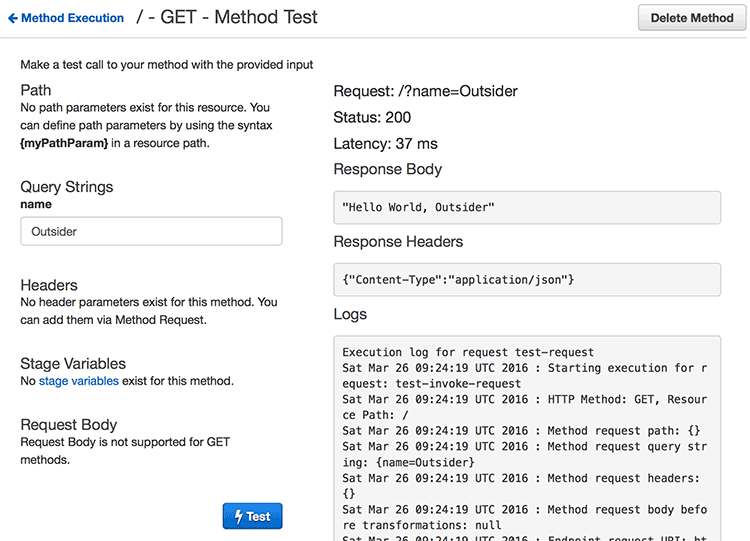 AWS API Gateway 콘솔