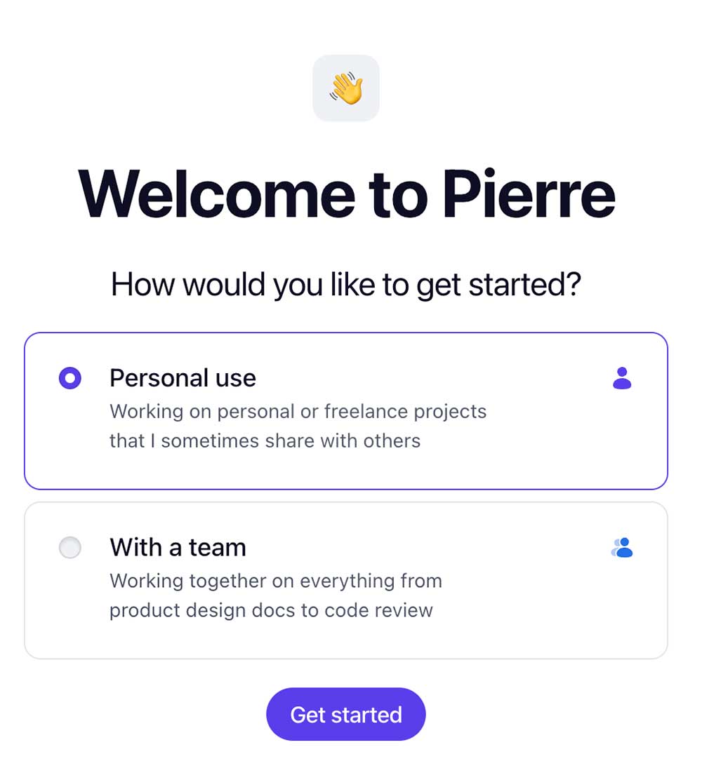 Pierre 등록 화면