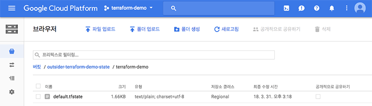 GCS에 올라간 tfstate 파일