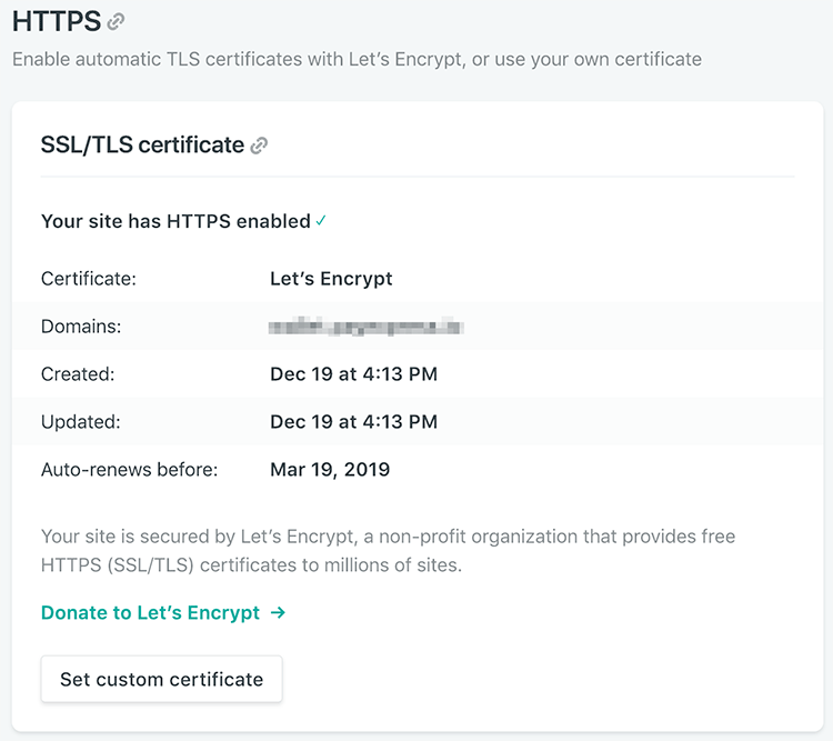자동으로 발급된 Let's encrypt 인증서