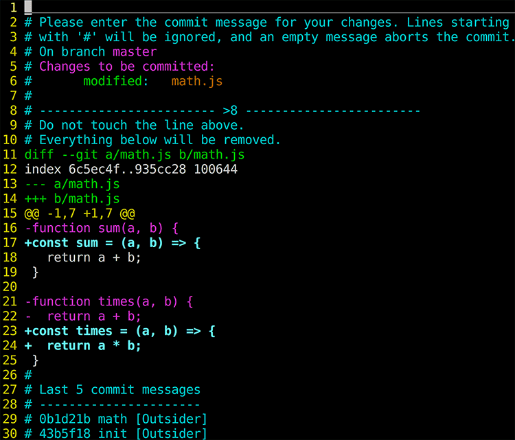 git commit -v를 한 화면