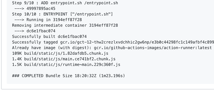 액션의 Docker 로그