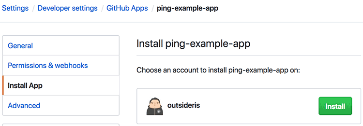 GitHub 앱 설치화면