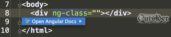 ng 디렉티브의 open Angular Docs 메뉴