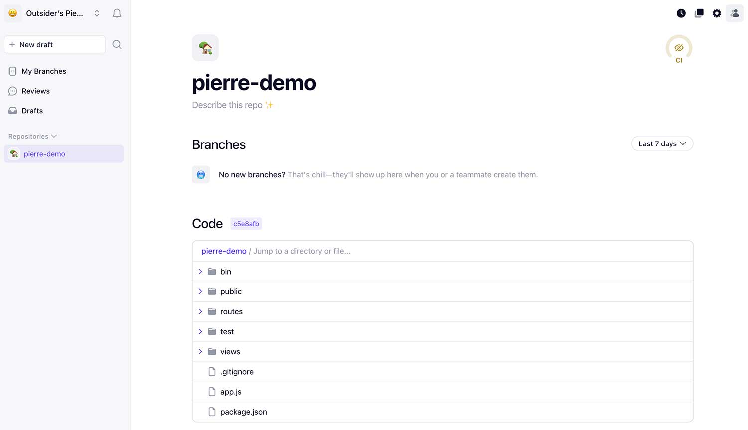 Pierre의 파일 목록 화면