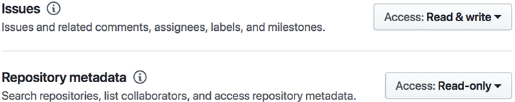 GitHub App의 권한 설정