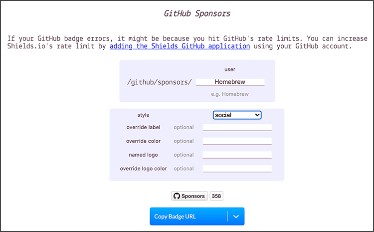 GitHub Sponsors 배지 예시