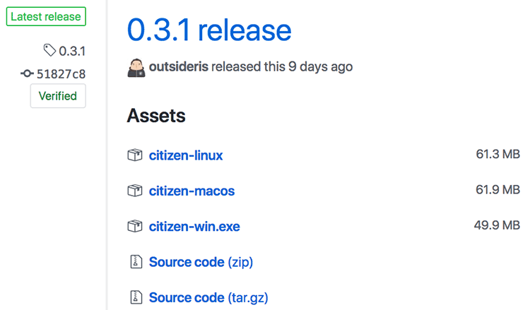 GitHub 릴리스 페이지