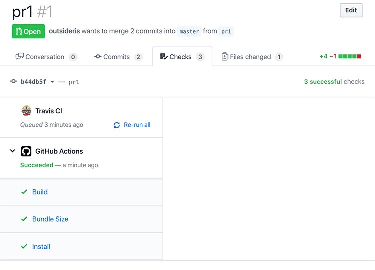 실행중인 GitHub Action의 상세 화면