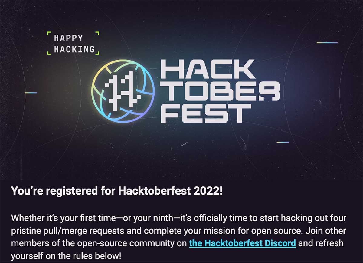 Hacktoberfest 등록 메일