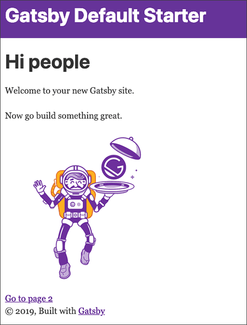 Gatsby 기본 스타터 웹페이지