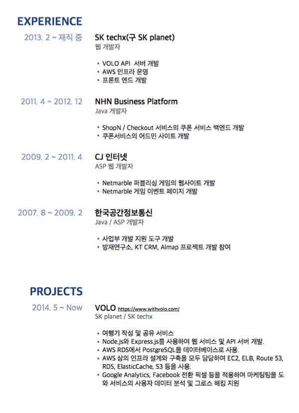 새로 작성한 이력서