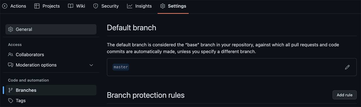 GitHub의 브랜치 설정