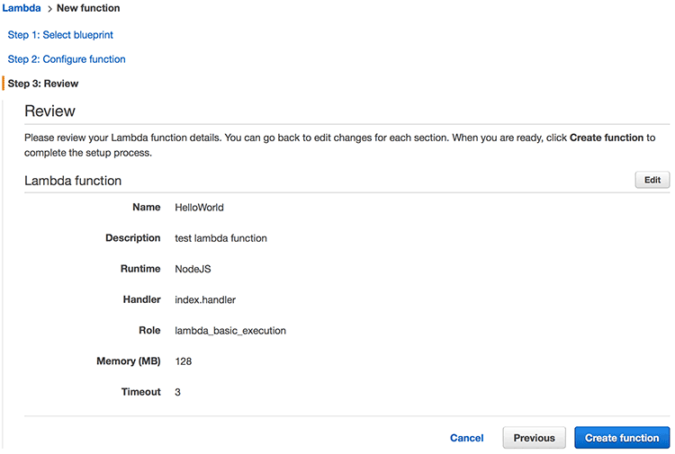 AWS Lambda 콘솔